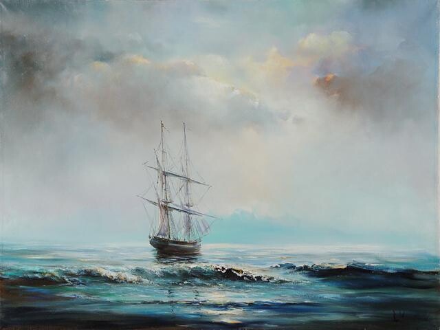 Pittura intitolato "Закат на море" da Ukraine Artist, Opera d'arte originale