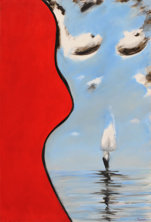 Painting titled "Sailing." by Станислав Украинцев, Original Art,