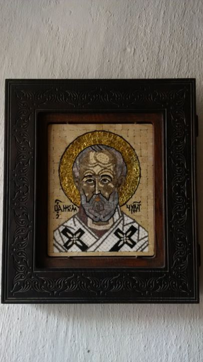 Художественная композиция под названием "икона св.Николай" - Майстерня Укрмозаїка, Подлинное произведение искусства