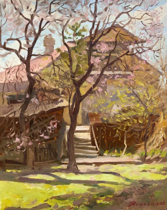 Картина под названием "«Spring»" - Uktam Isirgapov, Подлинное произведение искусства, Масло