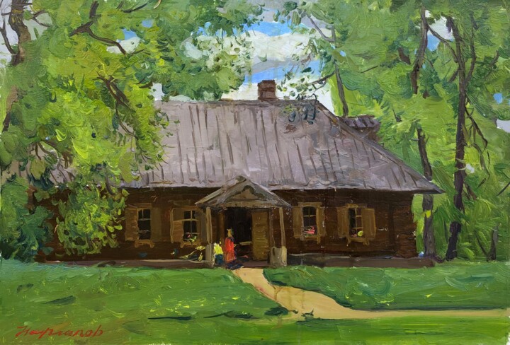 Картина под названием "Дом ключника" - Uktam Isirgapov, Подлинное произведение искусства, Масло