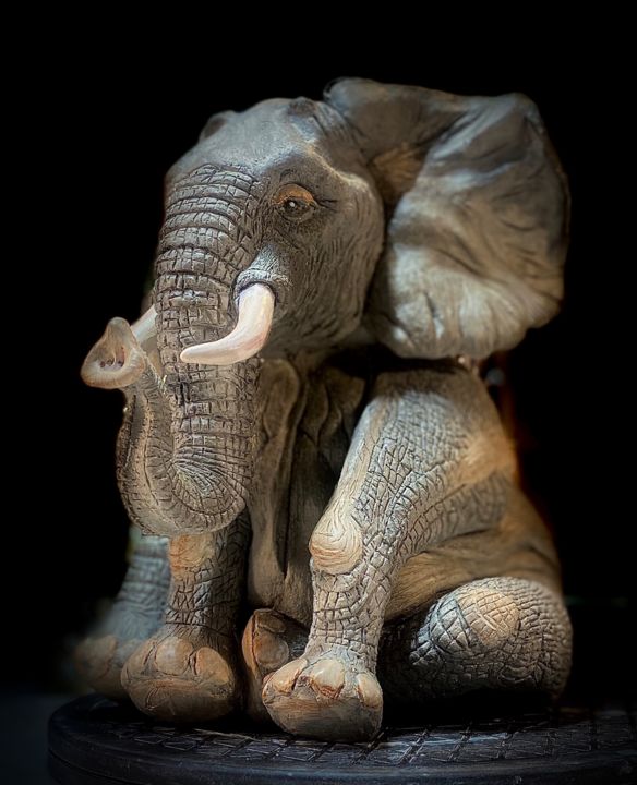 Sculpture intitulée "Elefant" par Ulrich Meier, Œuvre d'art originale, Argile