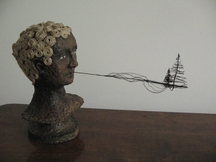 Sculpture titled "махавидия ландшафта" by Iuliia Bezshtanko, Original Artwork, Paper