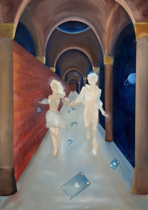 Malarstwo zatytułowany „spirits” autorstwa Юлия Ламзина (Julia Roelova), Oryginalna praca, Olej Zamontowany na Drewniana ram…