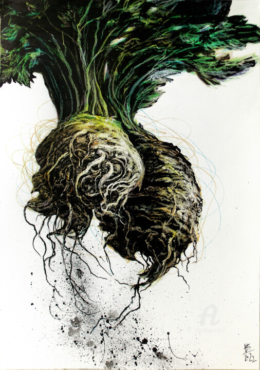 Desenho intitulada "Celery" por Uliana Balan, Obras de arte originais, Tinta