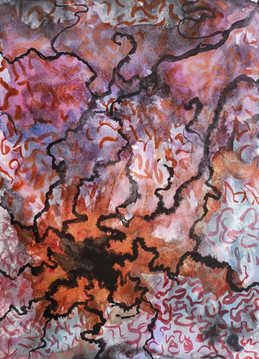 Peinture intitulée "Watercolor "Nervous…" par Uliana Saiapina, Œuvre d'art originale, Aquarelle