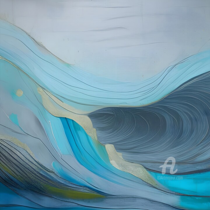 Цифровое искусство под названием "Blue Abstraction Cr…" - Uliana Saiapina, Подлинное произведение искусства, Изображение, сг…