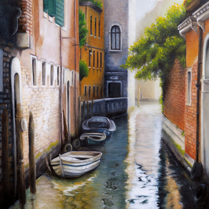 Painting titled "Venice" by Uliana Stepanova, Original Artwork, Oil