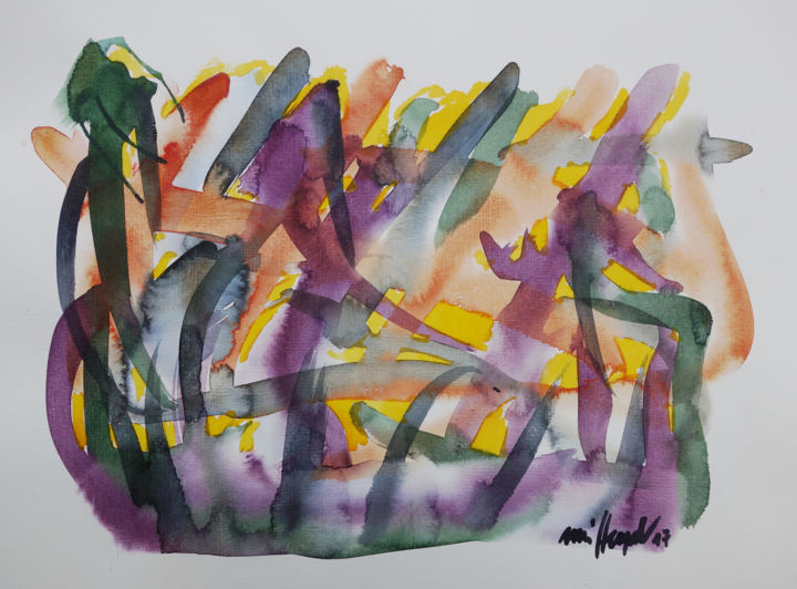 Painting titled "Colours of Chloe 2" by Ulli Heupel, Original Artwork, Watercolor