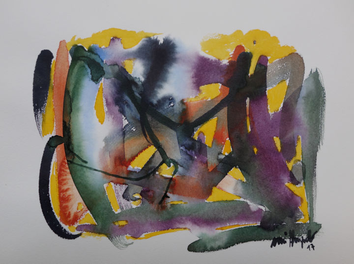 Painting titled "Colours of Chloe 3" by Ulli Heupel, Original Artwork, Watercolor