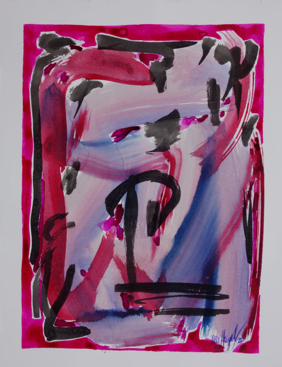 Malerei mit dem Titel "Ohne Titel 82 / 1" von Ulli Heupel, Original-Kunstwerk, Aquarell