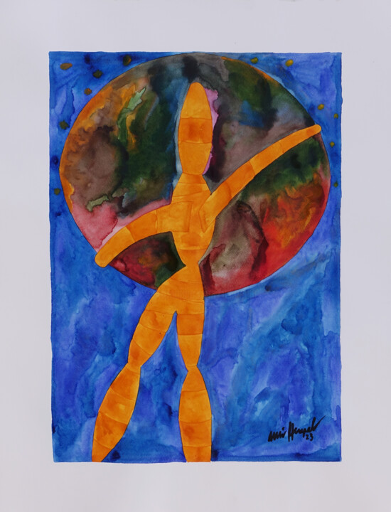 Painting titled "23 / LIIΙ  Eine Wel…" by Ulli Heupel, Original Artwork, Watercolor