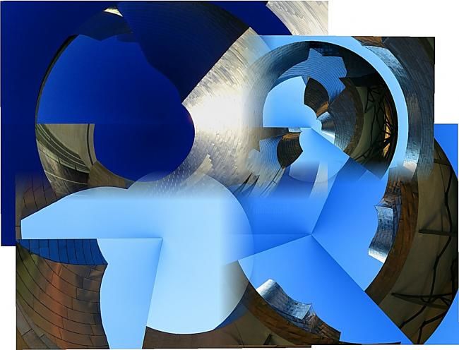 Digitale Kunst getiteld "Guggenheim Museum B…" door Ulli Heupel, Origineel Kunstwerk, Digitaal Schilderwerk