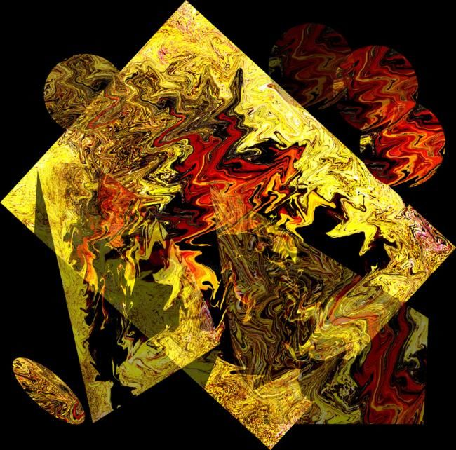 Digital Arts titled "Abstract Square 113" by Ulli Heupel, Original Artwork, Digital Painting