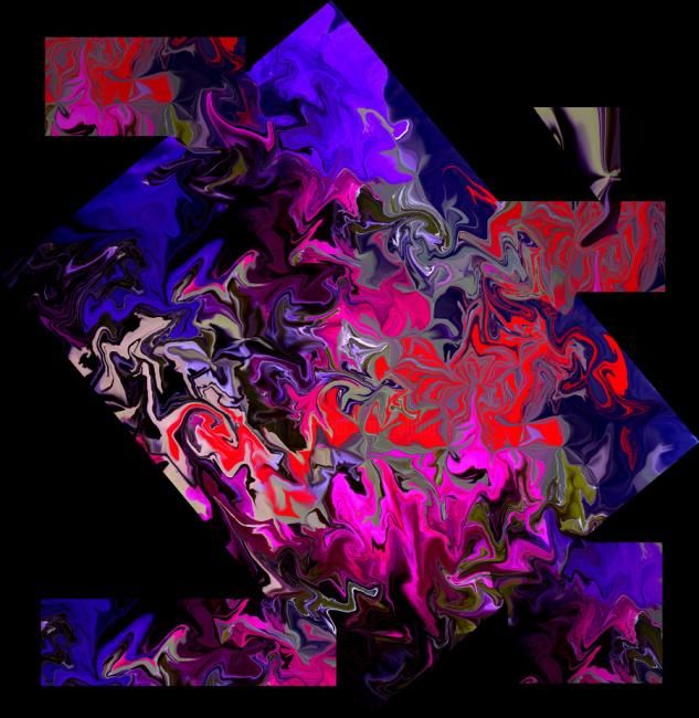 Digital Arts titled "Abstract Square 116" by Ulli Heupel, Original Artwork, Digital Painting
