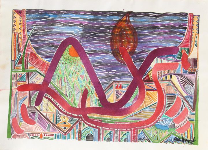 Printmaking titled "Objects of Interest…" by Ulli Heupel, Original Art, Engraving
