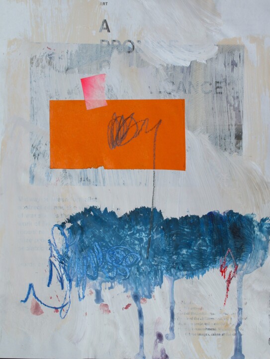 Schilderij getiteld "Rectangle orange nu…" door Eric Ullrich, Origineel Kunstwerk, Acryl