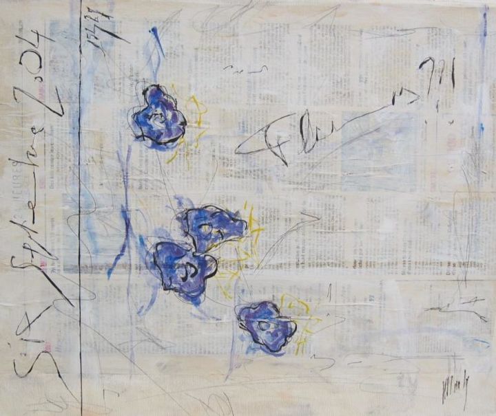 Peinture intitulée "Fleurs" par Eric Ullrich, Œuvre d'art originale