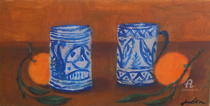 Peinture intitulée "Les Vases de Tolède" par Laurent Guérin, Œuvre d'art originale, Acrylique