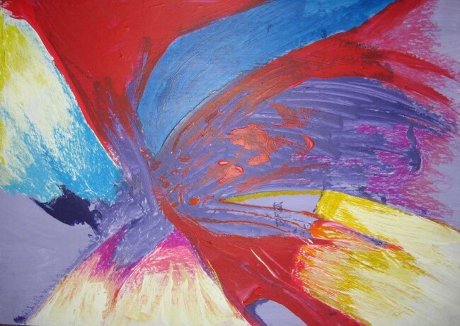 Pintura intitulada "j;'ai un rouge" por Ulrich De Balbian, Obras de arte originais, Óleo