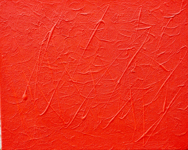 绘画 标题为“Rouge, Red, Rot” 由Ulrich Ernst Nievergelt, 原创艺术品, 丙烯 安装在木板上
