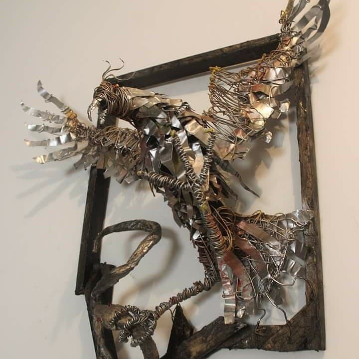 Sculpture intitulée "Le phénix" par Ulrich Zouanda, Œuvre d'art originale
