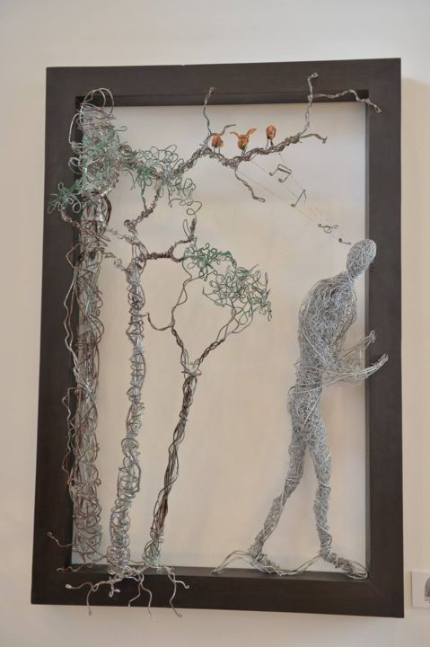 Sculpture intitulée "Chant de forêt ?" par Ulrich Zouanda, Œuvre d'art originale