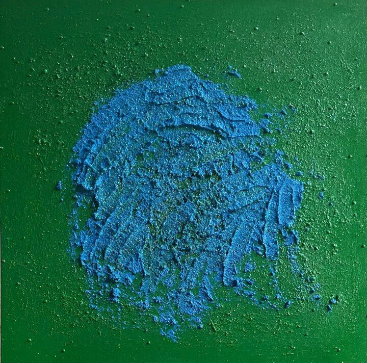 Painting titled "Bluespot" by Ulrick Olivier (Abstrait Design), Original Artwork, Acrylic