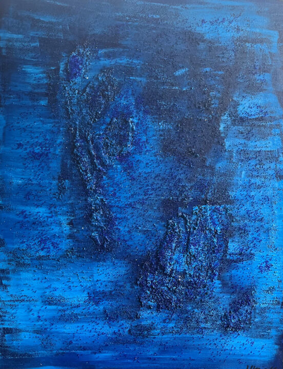 Painting titled "Ocean" by Ulrick Olivier (Abstrait Design), Original Artwork, Acrylic