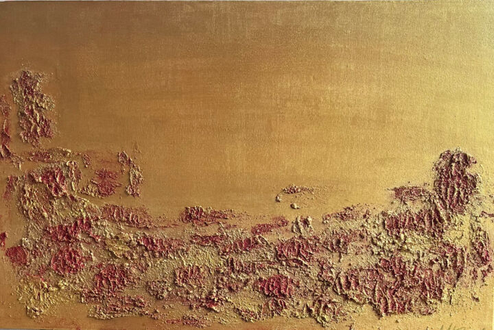 Peinture intitulée "PassionGold" par Ulrick Olivier (Abstrait Design), Œuvre d'art originale, Acrylique