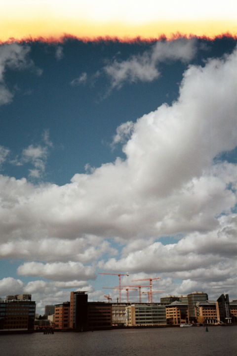 Photography titled "Cranes in the Sky" by Ulrika L, Original Art, Analog photography