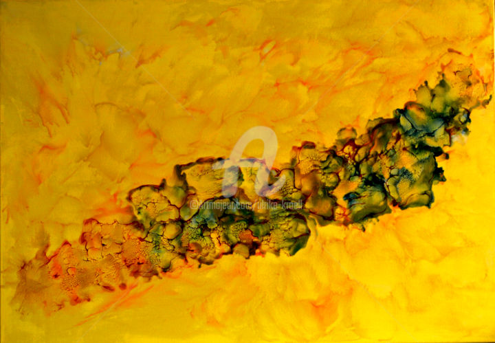 Painting titled "Sommerwind" by Ulrike Kröll, Original Art, Encaustic