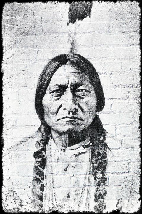Artes digitais intitulada "Sitting Bull ( Tata…" por Ivan Venerucci, Obras de arte originais, Pintura digital