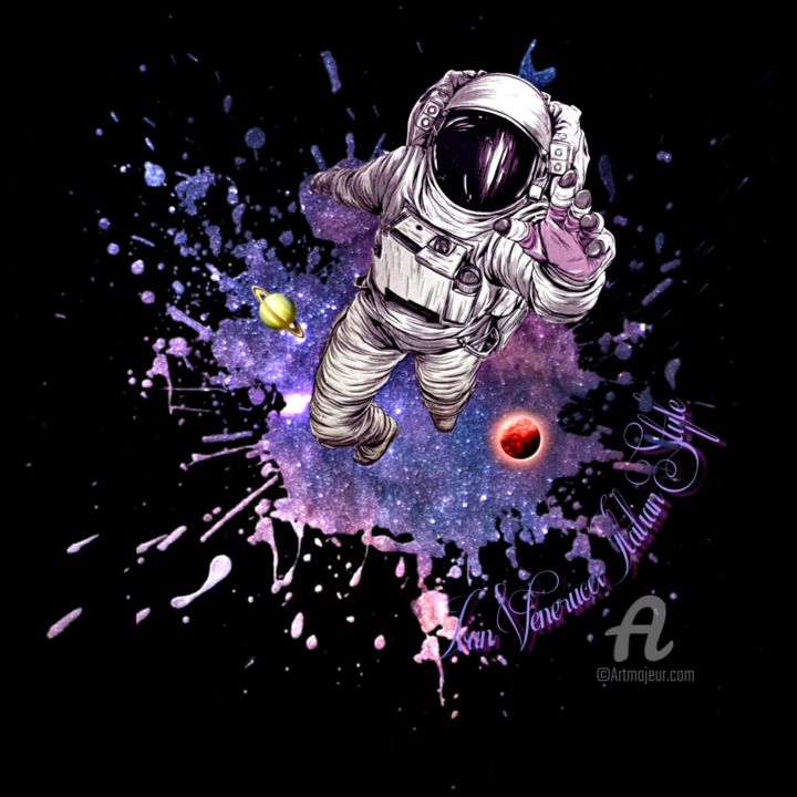 Arte digital titulada "Space mission" por Ivan Venerucci, Obra de arte original, Trabajo Digital 2D