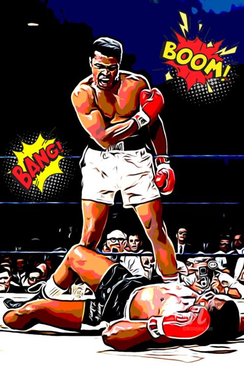 Digital Arts titled "Muhammad Ali tribute" by Ivan Venerucci, Original Art, Digital Painting