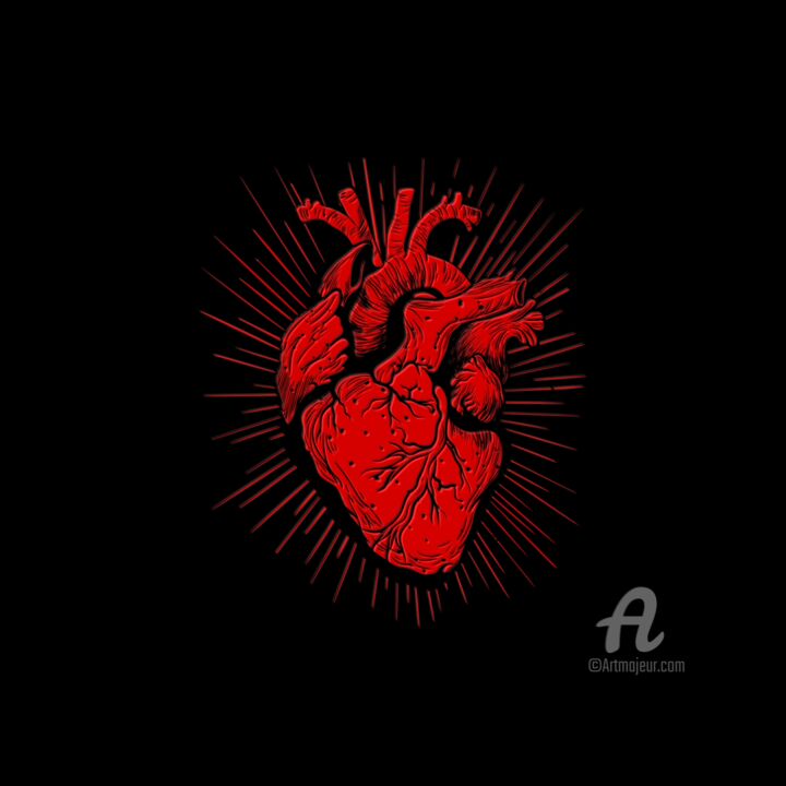 Arte digitale intitolato "Sacred Heart of Life" da Ivan Venerucci, Opera d'arte originale, Pittura digitale