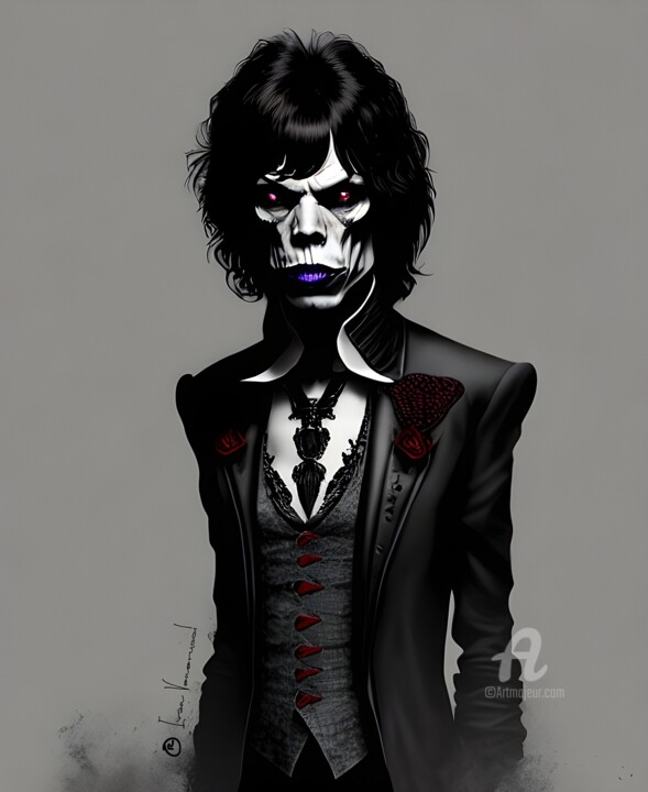 Arte digitale intitolato "Mick Jagger Gothic" da Ivan Venerucci, Opera d'arte originale, Pittura digitale