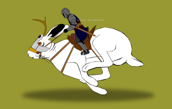 Digital Arts με τίτλο "Hare-Riding Knight" από Scarredchin, Αυθεντικά έργα τέχνης, 2D ψηφιακή εργασία