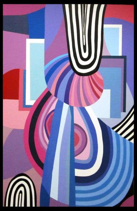 Painting titled "MOBILE FORMS" by Umberto Malatesta, Original Artwork, Acrylic