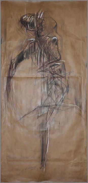 Drawing titled "The Awakening | Prz…" by Edward Umiński, Original Artwork, Charcoal