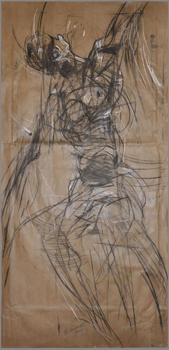 Dibujo titulada "The Whirling One |…" por Edward Umiński, Obra de arte original, Carbón