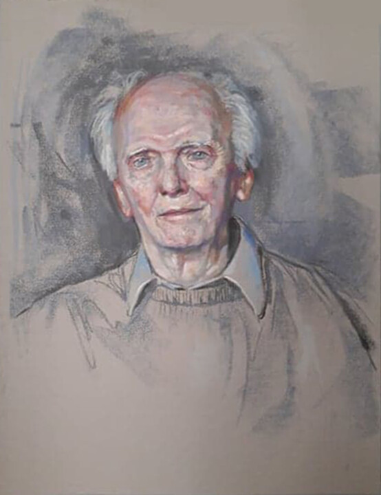 Painting titled "Portret nestora" by Edward Umiński, Original Artwork, Pastel