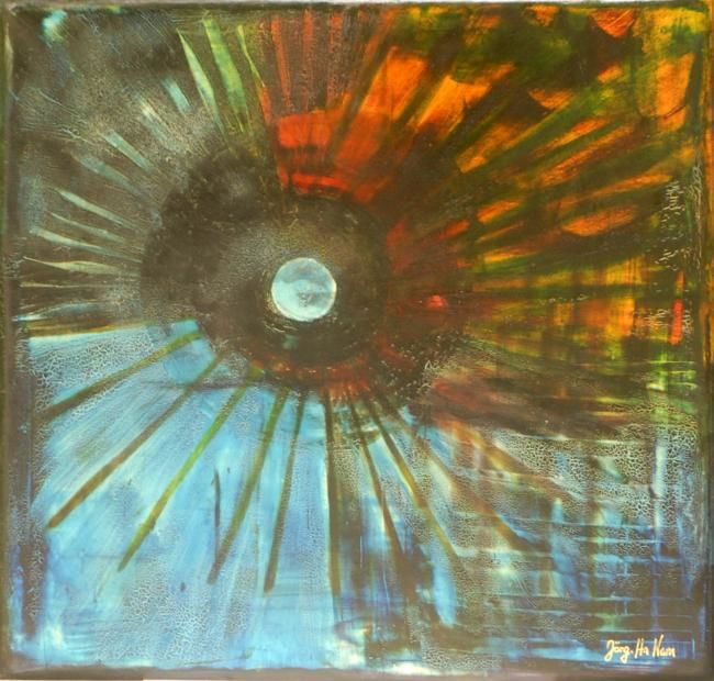 Painting titled "Auge Gottes" by Jörg Hanam, Original Artwork, Oil