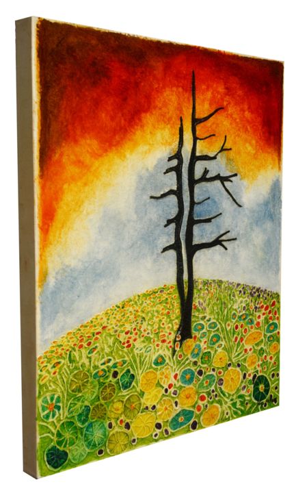 Malerei mit dem Titel "Der letzte Baum" von Jörg Hanam, Original-Kunstwerk