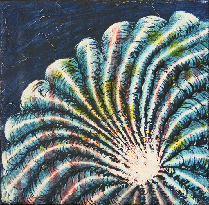 Painting titled "White Hole" by Un Air De Kiwano, Original Artwork, Oil