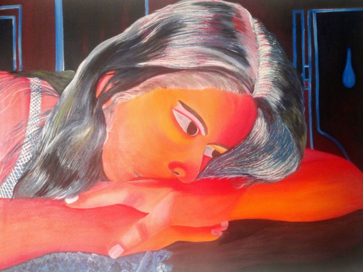 Pintura titulada "portadoras de miste…" por Marta Puerta, Obra de arte original, Acrílico