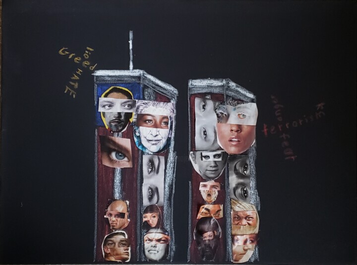 Collages intitolato "9/11: United (revis…" da Unchained, Opera d'arte originale, Collages