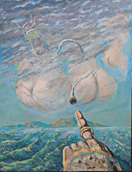 Картина под названием "Утро Седьмого дня" - Крнхв, Подлинное произведение искусства, Масло