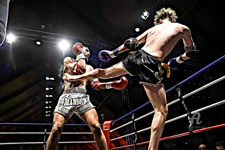 Photographie intitulée "Photo d'un combat d…" par Farouk Ferrah, Œuvre d'art originale, Photographie manipulée