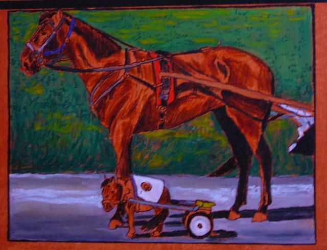 Peinture intitulée "Arabalı Atlar" par İSmail Üner, Œuvre d'art originale